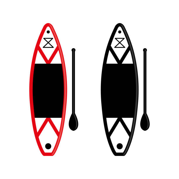 Paddleboard 7 a set of paddleboard icons paddleboard stock illustrations