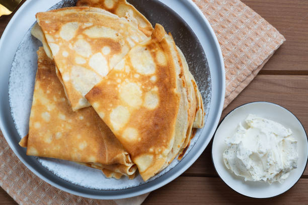istock Staple of pancakes, traditional for Russian pancake week 1299985186