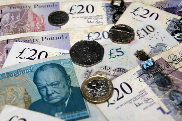 British pound money background uk currency