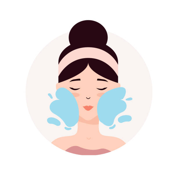 Young Woman Washing Her Face Stock Illustration - Download Image Now -  Characters, Cut Out, Women - iStock