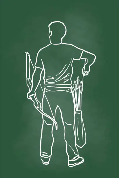 Vector illustration of Archery Practice Chalkboard