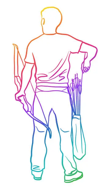 Vector illustration of Archery Practice Rainbow