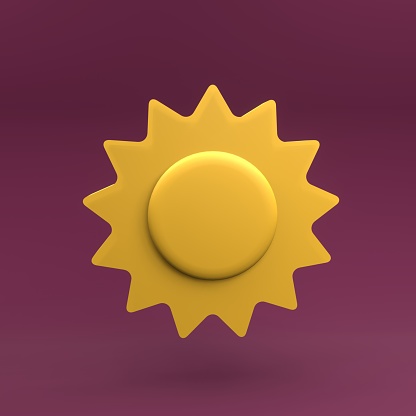 Isolated 3d rendering sun icon