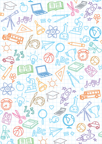 Vector Back to school seamless pattern background