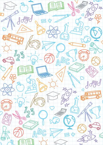 Vector illustration of Back to school seamless pattern background