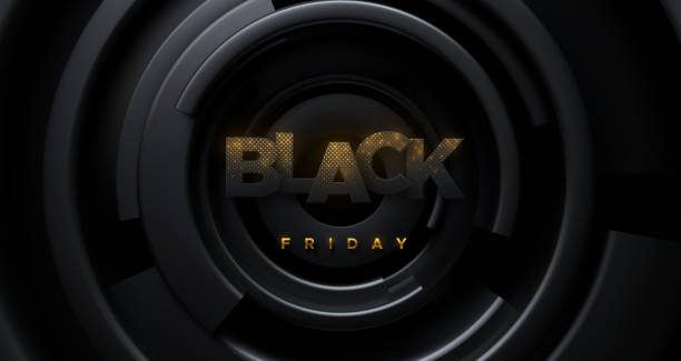 ilustrações de stock, clip art, desenhos animados e ícones de black friday sign. vector 3d illustration. - three dimensional shiny business retail