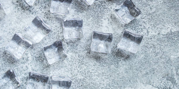 istock imitation artificial ice cubes plastic pieces transparent acrylic not really cold, optical illusion ready to eat on the table outdoor top view copy space for text food background 1300001986