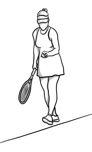 Vector illustration of Tennis Match Pre-Serve