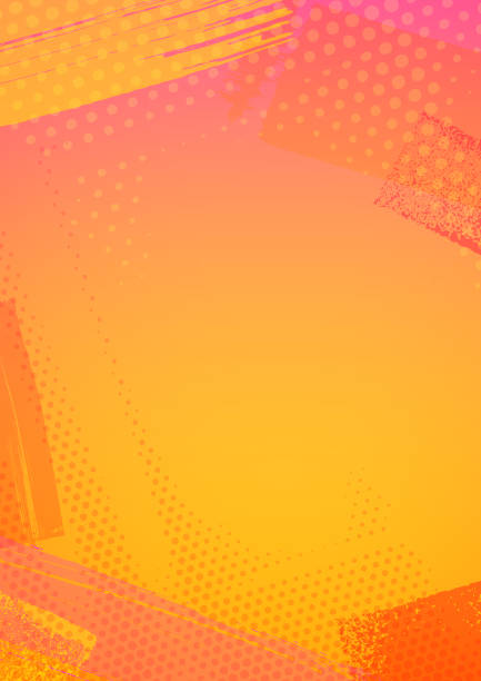 Modern orange and pink summer grunge abstract frame vector background illustration