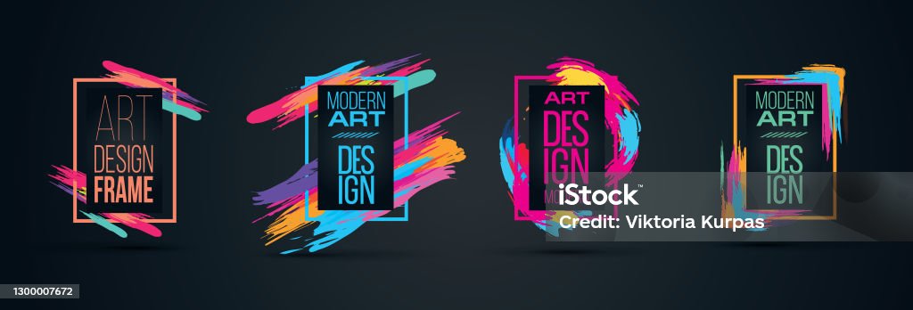 Typography Style Frame Vector Frame For Text Modern Art Graphics For Hipsters Dynamic Frame ...