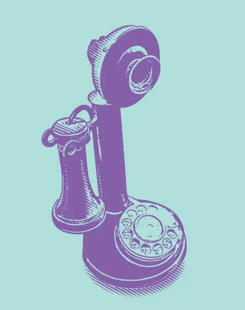 Vector illustration of Antique telephone