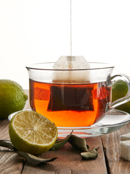 istock Tea in a bag, lime and sugar 1300011545
