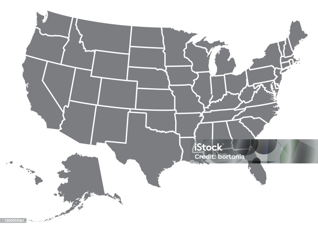 Silhouette de carte des ETATS-UNIS - clipart vectoriel de États-Unis libre de droits