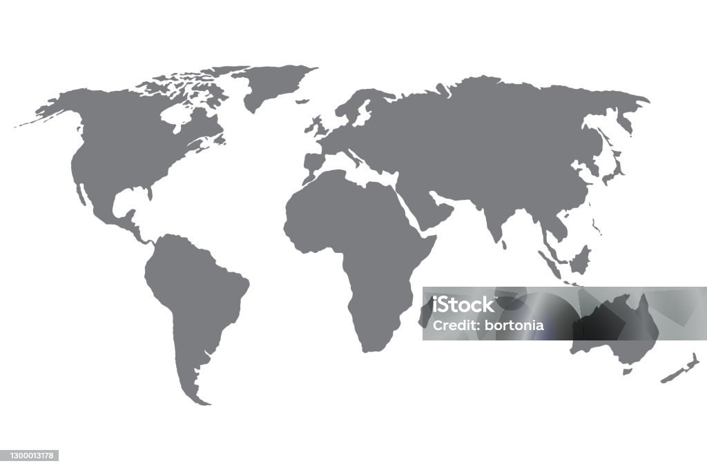 World Map Silhouette A silhouette of a world map. File is built in CMYK for optimal printing and the map is gray. World Map stock vector