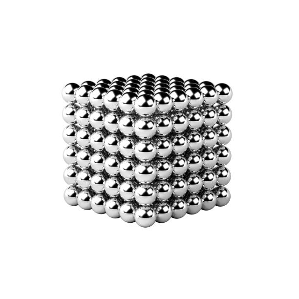 istock Magnetic metal balls. Cube shape. Isolated on a white background. 1300015397