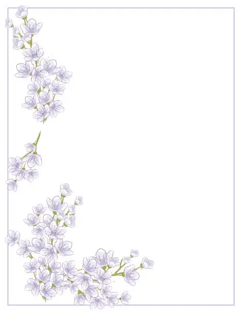 Vector illustration of Cherry Blossom Invitation Template