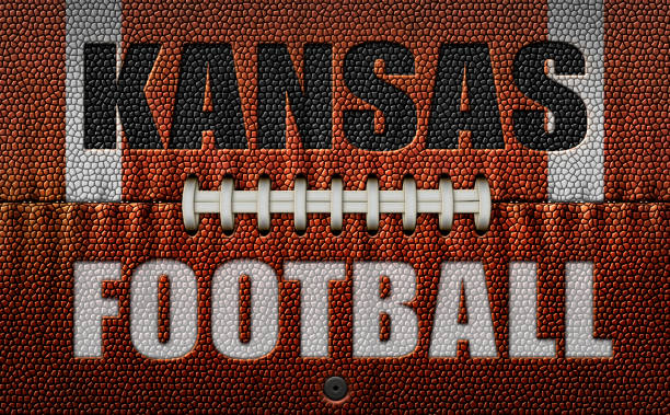istock Kansas Football Text on a Flattened Football 1300023607