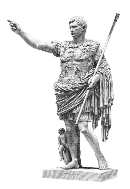 アウグストゥス・シーザーローマ皇帝肖像画像 - roman rome statue augustus caesar点のイラスト素材／クリップアート素材／マンガ素材／アイコン素材