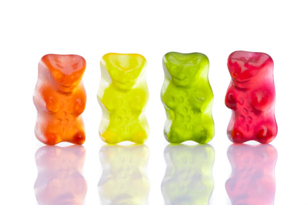 istock Sweet gummy bears on white 1300025549