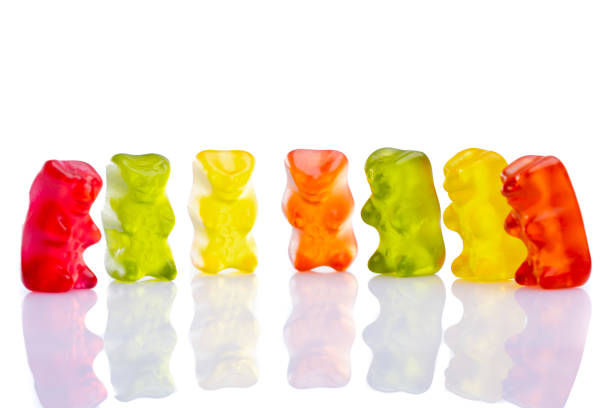 istock Sweet gummy bears on white 1300026248