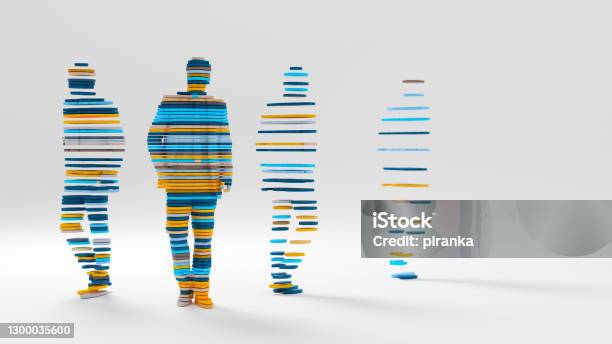 Sliced Figure Stock Photo - Download Image Now - Abstract, Artificial Intelligence, Backgrounds