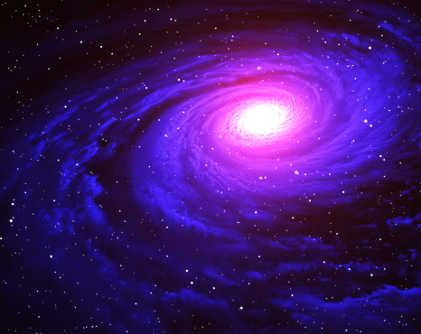 Spiral Galaxy With Volume Gas Arms. 3D Illustration. NASA Images NOT Used.