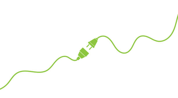 electric plug and outlet, pugging in or unplugging power cord vector illustration