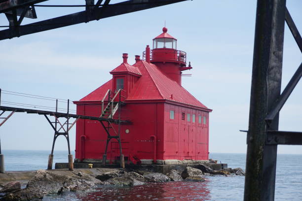 istock Lighthouse on Lake Michigan 1300038635
