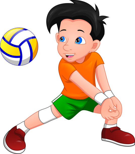 Practice Volleyball Cartoon