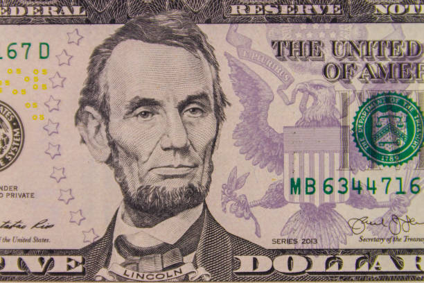 istock Macro shot of the five dollars banknote 1300044877