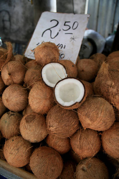 istock dry coconut for sale at fair 1300046581