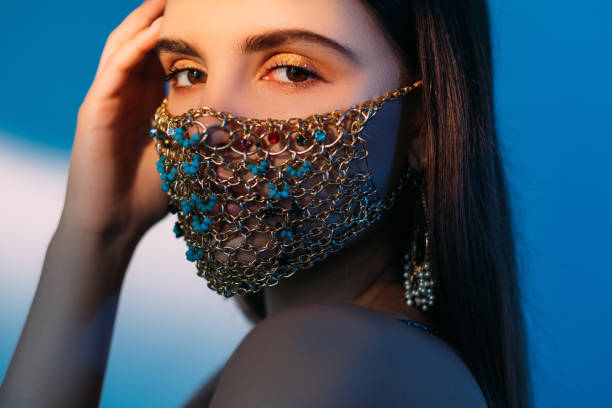 istock pandemic accessory quarantine style woman mask 1300048573