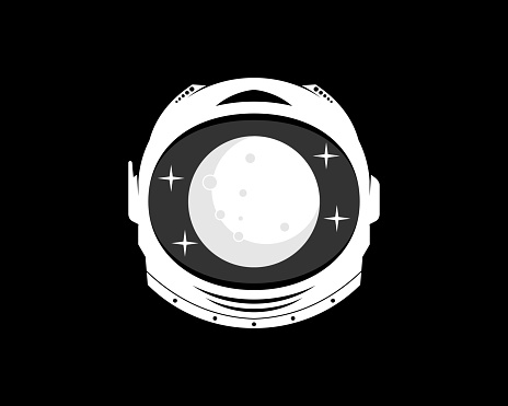 Astronaut helmet with moonlight inside