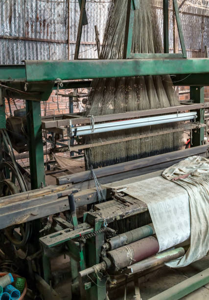 istock Handloom silk old machine at an abandoned 1300058953