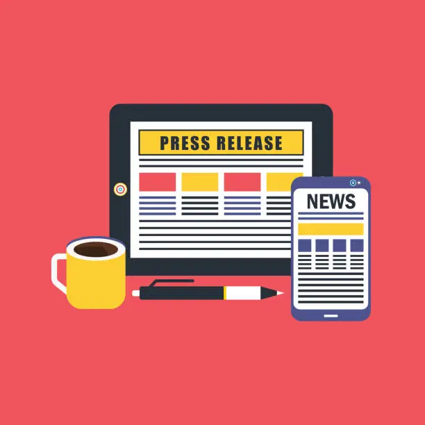 Vector illustration of Press release concept