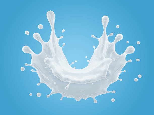istock 3d illustration of milk splash on gradient blue background with clipping path 1300068264