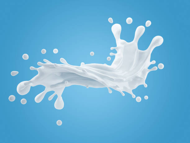 istock 3d illustration of milk splash on gradient blue background with clipping path 1300068285