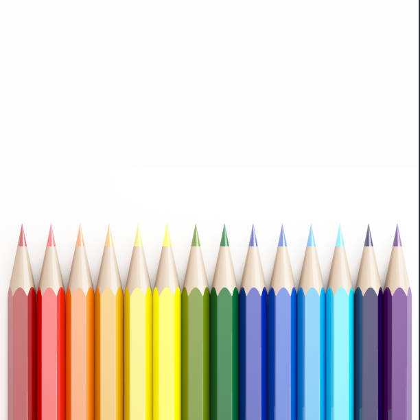 istock 3d Rendering of color pencils on white background 1300069279