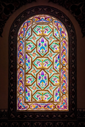 Beautiful colorful stained glass window