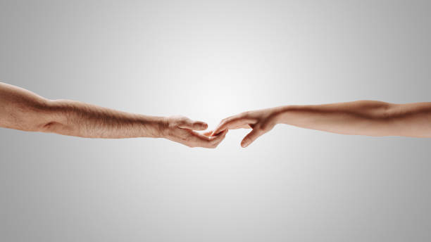 istock Hand to hand holding connect relationship 1300074836
