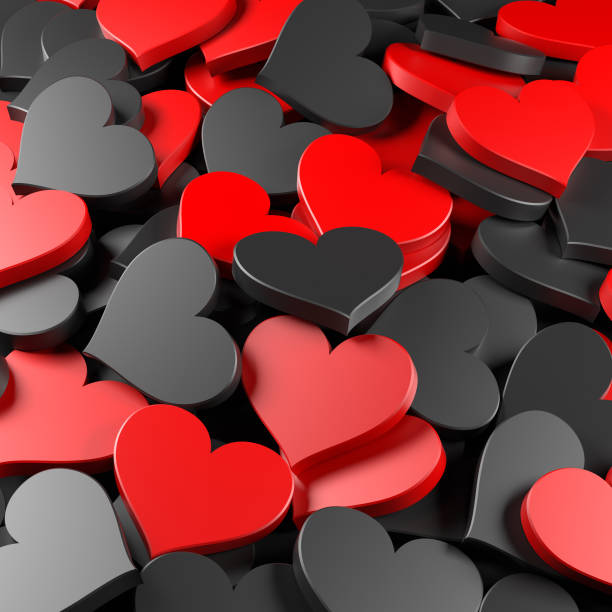 istock Black and red hearts background, concept for holidays 1300077902