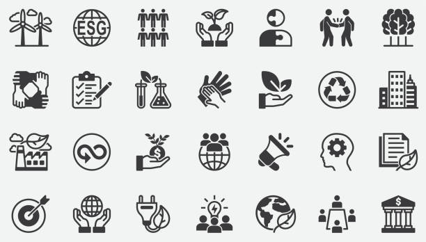 esg,environmental, social, and governance concept icons - esg stock-grafiken, -clipart, -cartoons und -symbole