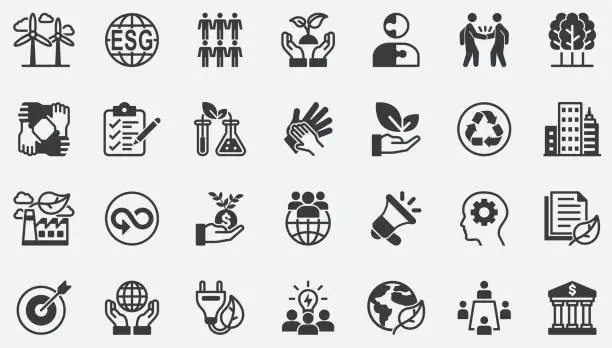 Vector illustration of ESG,Environmental, Social, and Governance Concept Icons
