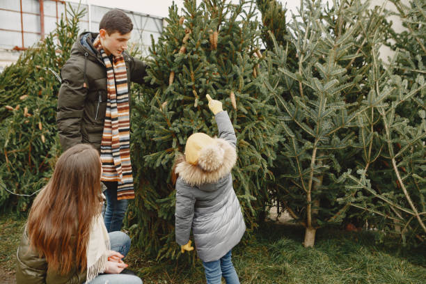 istock Family choosing a christmas tree 1300081026