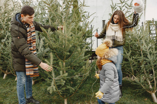 istock Family choosing a christmas tree 1300081086