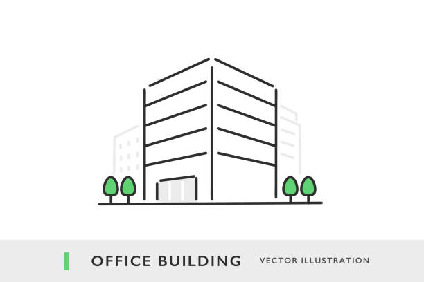 オフィスビル - オフィス街　日本点のイラスト素材／クリップアート素材／マンガ素材／アイコン素材