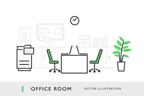 オフィスルーム - オフィス点のイラスト素材／クリップアート素材／マンガ素材／アイコン素材