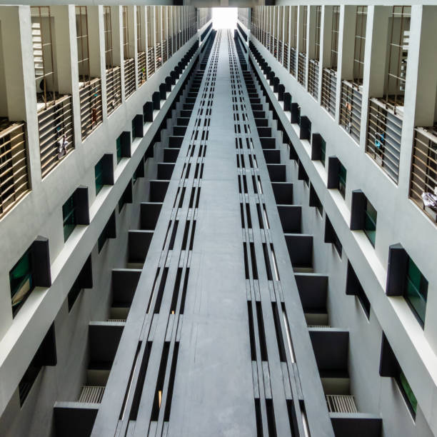 istock Bottom view of modern building 1300086260