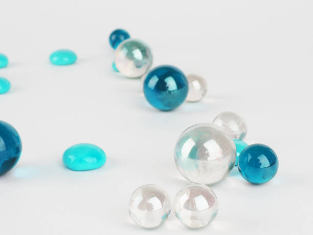 istock abstract background, balls transparent and blue as abstract background 1300087425