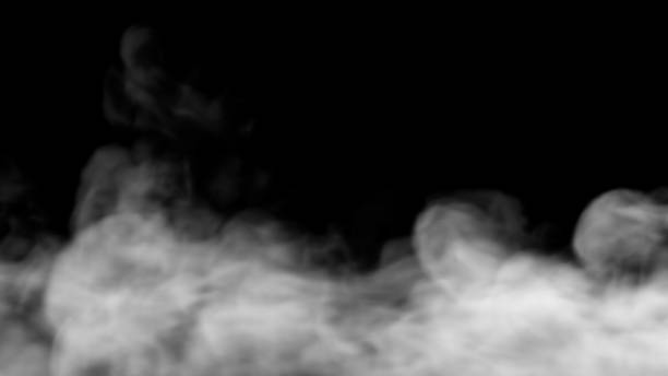 istock Smoke fog ground design on black background 1300087692